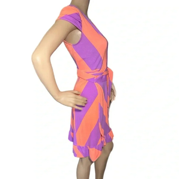 LILLY PULITZER Adriel Always A Party Dress Short Sleeve Wrap Around Mini Size XS - Picture 4 of 12